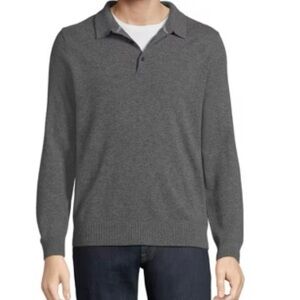 JoS A. Bank Traveler men's Merino Wool gray long sleeve Sweater Sz XXL